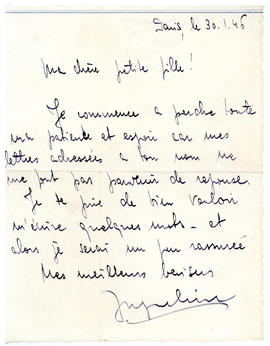 List od Jacqueline Prodhomme