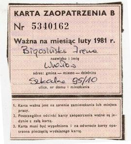 Karta zaopatrzenia B