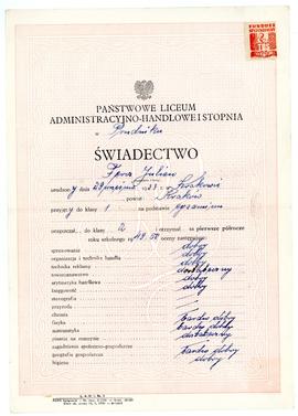 Świadectwo ukończenia szkoły