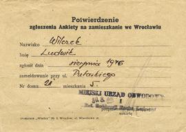 Potwierdzenie zgłoszenia Ankiety na zamieszkanie we Wrocławiu