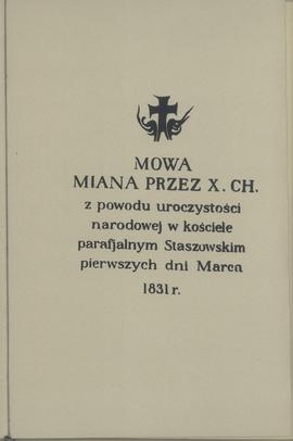 Mowa miana przez X.Ch.... album wydany z okazji 160 rocznicy Powstania Listopadowego