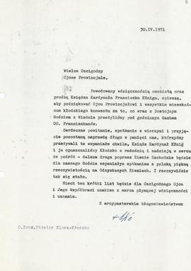 List do ojca prowincjała