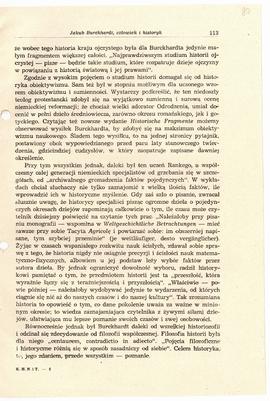 Artykuł naukowy "Jakub Burckhartd, człowiek i historyk" profesora Czaplińskiego