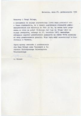 List od Andrzeja Brożka