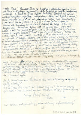 List od Danuty Paleńskiej