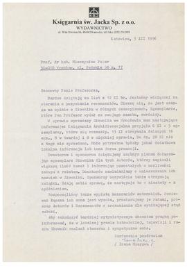 List od Ireny Mierzwy