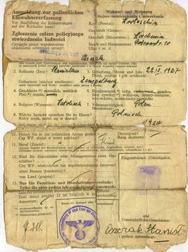 Anmeldung zur polizeilischen Einwohnererfassung ...= Zgłoszenie celem policyjnego stwierdzenia lu...