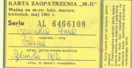Karta zaopatrzenia M-II