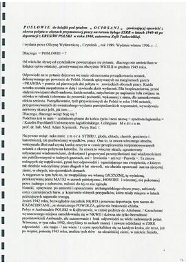 Syberyjska sonata. POSŁOWIE. Do książki pod tytułem „OCIOSANI” ZOFII TARKOCIŃSKIEJ. Czy to już ty...