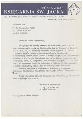 List od Ireny Mierzwy