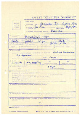 Kwestionariusz osobowy