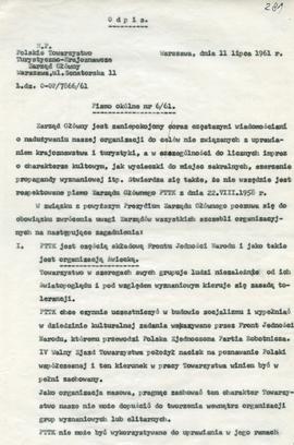 Pismo okólne nr 6/61