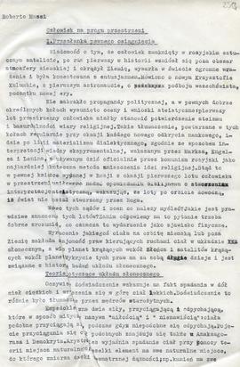 Roberto Massi "Człowiek na progu przestrzeni"