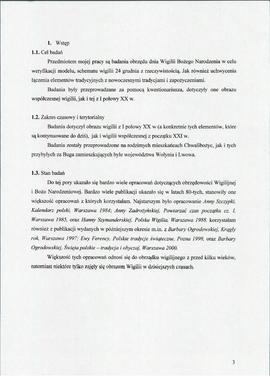 Sprawozdanie z badań terenowych na temat wigilia i jej miejsce we współczesnej kulturze wsi Chwal...
