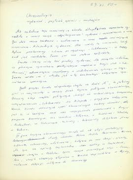 Chronologia wydarzeń, poglądów, opinii i nastrojów