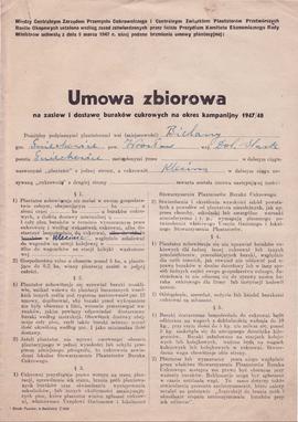 Umowa zbiorowa [dot. zasiewu i dostawy buraków cukrowych]